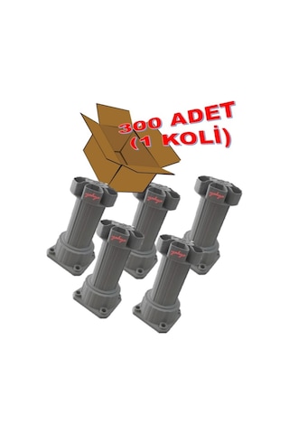 Ayarlanabilir Baza Ayağı 10-15 Cm - Tezgah Ve Mobilya Ayağı 300 Adet Gri