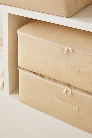 Home Wave 4'lü Büyük Boy Bej Pötikare Baza Altı Hurç Set 62 x 46 x 22 cm