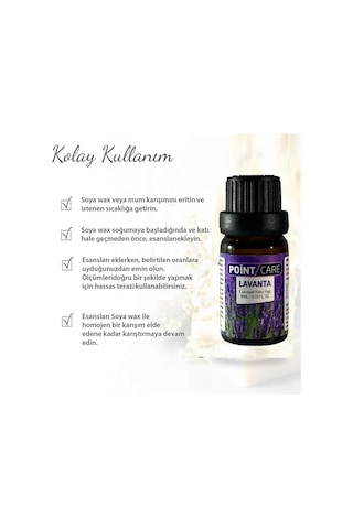 Point Care Lavanta Mum Esansı 10ml , Mum Koku Soya Wax Esansı