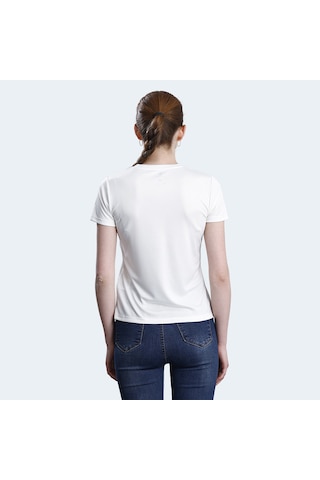 Lumberjack 5M WB PES V NECK 11CT127 5FX Kadın Ekru Tişört