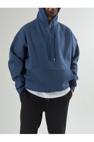 Cocopelli Erkek Şardonlu İndigo Hoodie Coc2605 Çok Renkli