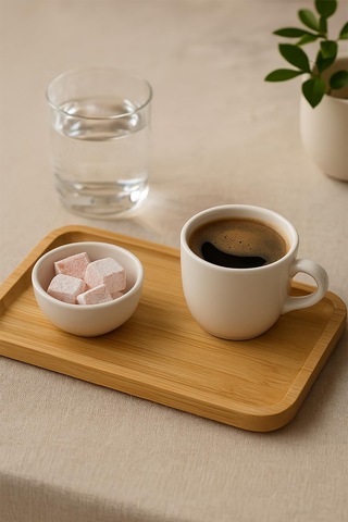Dikdörtgen Bambu Sunumluk 14x24 Cm Sarı