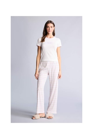 Defacto Pijama Takımı Üst Kareli Alt H2023ax26smpn425 Pembe-pn425