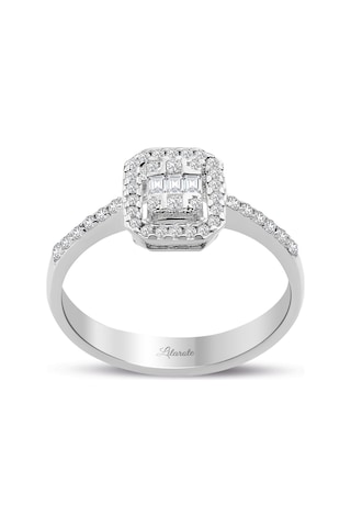 0.30 Ct Modern Tasarım Baget Kare Tektaş Yüzük