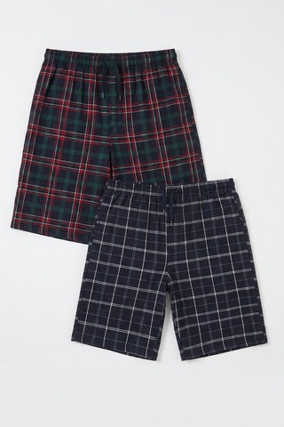 Buratti Pamuklu Regular Fit Bağlamalı Cepli 2'li Pijama Paket Şort Erkek Şort 6574004s2 Yeşil-lacivert