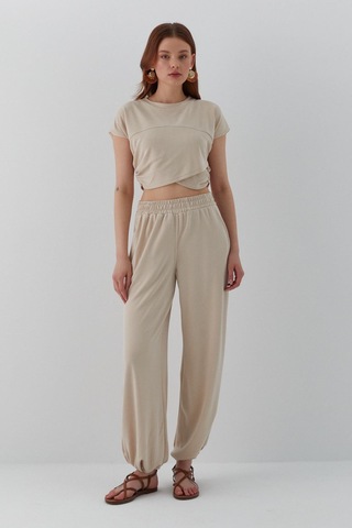 Asimetrik Kesim Croplu Takım Taş Taş