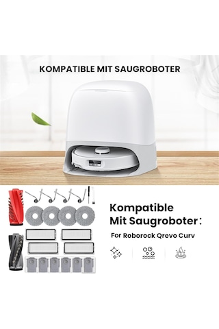 Sointeresting Roborock Qrevo Curv Robot Süpürge Yedek Parçaları Ana Yan Fırça Hepa Filtre Paspas Bezi Toz Torbaları