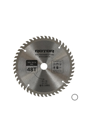 Ahşap Kesme Diski Rotor 185 20/16 Adaptörlü 48t