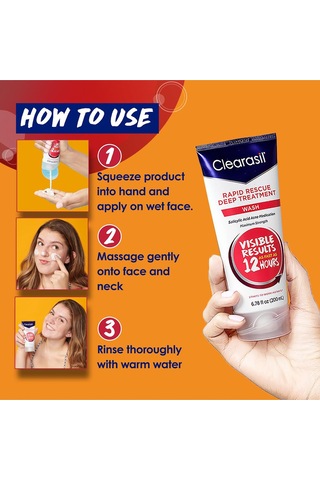 Clearasil Rapid Rescue Akne Karşıtı Yüz Temizleme Jeli 200 ML