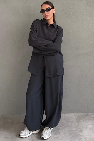 Madmext Füme Oversize Gömlek Balon Pantolon Kadın Takım Mg2779
