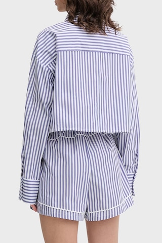 Calvin Klein Çizgili Cropped Fit Pamuklu Poplin Gömlek Lv00qs7605519 Bayan Gömlek Lv00qs7605 519 Mor