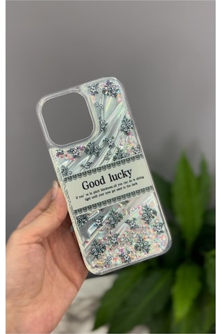 Apple Uyumlu iPhone 11 Sulu Simli Akışkan Kılıf Good Lucky Hologram