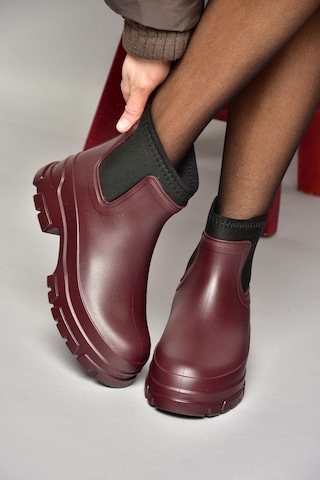 Fox Shoes T858685409 Bordo Kalın Tabanlı Yağmur Botu Bordo