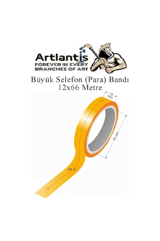 12x66 Metre Selefon Bant 3 Adet Büro Bandı Büyük Bant Makinelerine Uyumlu Kırtasiye Şeffaf Para Bandı 3 Adet
