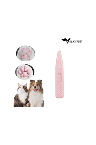 Valkyrie Kedi Köpek Pati Tüy Kesme Makinesi Sessiz Hassas Bölge Traş Cihazı Seramik & Çelik Bıçaklı Pembe