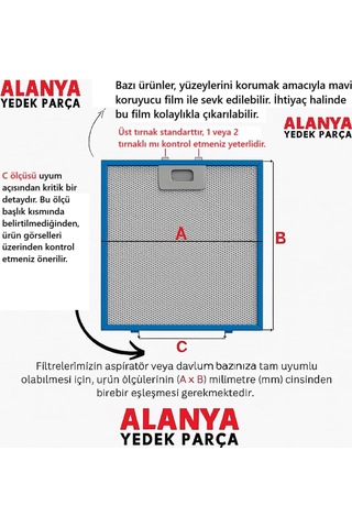 Brandt, De Dietrich, Fagor, Sauter Ve Thomson Uyumlu Yy87x6378 Davlumbaz Filtresi, 333 238 Mm, Metal Yağ Filtresi Çok Renkli