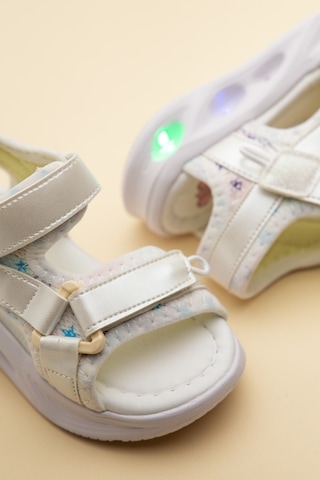 Dilimler Ayakkabı Şirinbebe Ortopedik Kız Bebek Sandalet Sedef Işıklı Taban Cırtlıyan Kapalı-4742