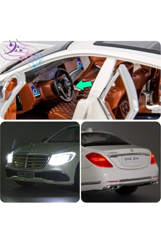 Mercedes-benz Araba Mercedes E300l Araba 1:24 Diecast Metal Model Koleksiyon Araba Sesli Işıklı 21cm