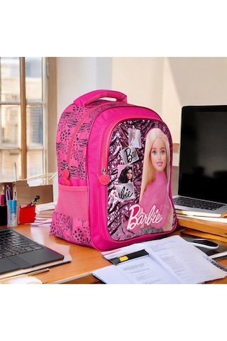Barbie Okul Çantası ,beslenme Çantası ,yemek Kabı Ve Matara Pembe