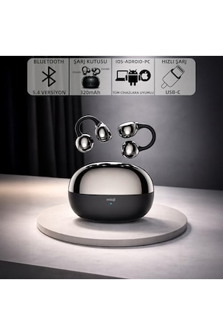 Mioji Air Buds 2 Kablosuz 5.4 Ios Android Windows Pc Ve Tüm Telefonlar İle Uyumlu Bluetooth Kulaklık - Siyah