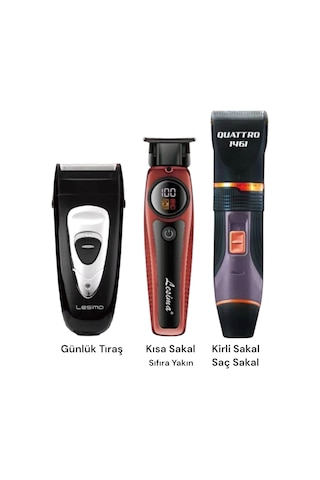 Gentlemen Shaver & Jesus Tıraş Makinası & Quattro 1461 Saç Sakal Tıraş Makinası