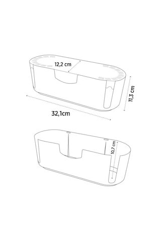 Mcblue Antrasit Kablo Düzenleyici Çoklu Priz Kutusu Antrasit