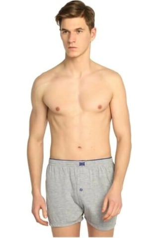 Tutku Erkek Düğmeli Penye Erkek Boxer 2'li Paket Gri Tutku Erkek Düğmeli Penye Erkek Boxer 2'li Paket Gri