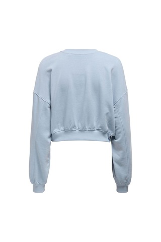 Only Onlbella L/s Crop O-neck Mavi Kadın Sweatshirt Mavi