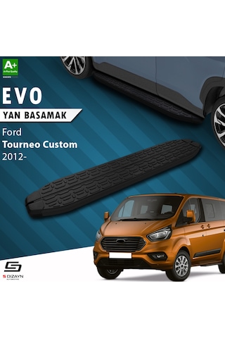 S-dizayn Ford Tourneo Custom Uzun Şase Evo Siyah Yan Basamak 243 Cm 2012-2023 A+ Kalite