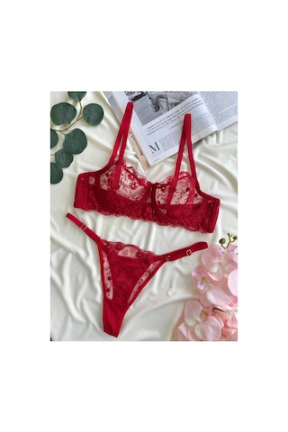 La Linaa Galadriel Kırmızı Kadın Bralet Tanga Takım Kırmızı - 815911340 Kırmızı