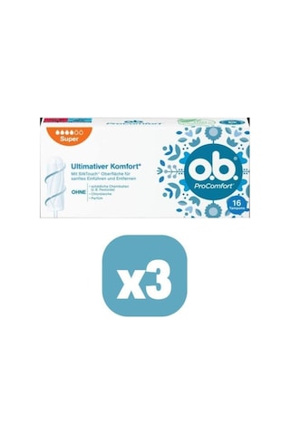 O.B. Ultimate Comfort Super 16'Lı Tampon 3 Paket (Toplam 48 Adet)