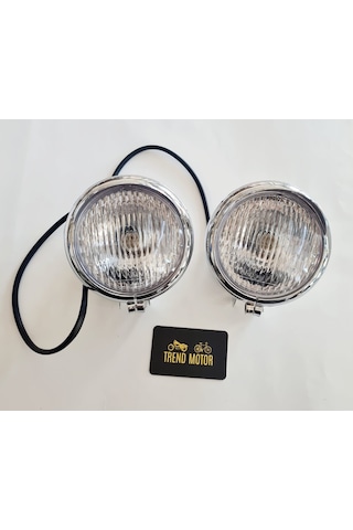 Sis Farı Takım Şapkalı Nikel - Motosiklet Chopper Mct