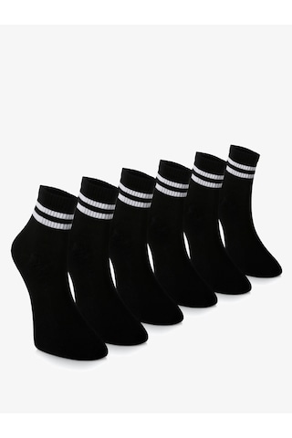 Unisex Siyah Tenis Çorap 6 Çift