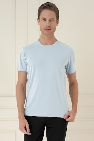 Efor Comfort Fit Bisiklet Yaka Modal Kısa Kol Casual Mavi Tişört Ts 895 Mavi