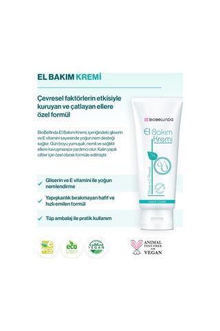 Doğal Nemlendirici El Bakım Kremi Gliserinli & E Vitaminli 75 Ml Vegan