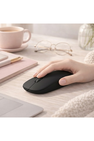 Tablet Ve Telefon İçin Bluetooth Mouse Apple Uyumlu iOS Android Şarjlı Batarya Usb Dongle Ve Kablo Dahil 13515