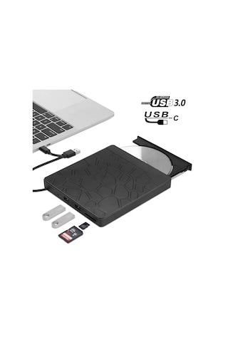 Sones Çok İşlevli Harici Dvd Sürücüsü Usb3.0 Cd Dvd +/-rw Yazıcı Ve Sd Yuvası