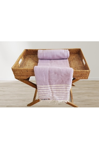 Aksu Summer Line Çok Amaçlı Örtü Pike Koltuk Örtüsü 170x220 Lila Lila