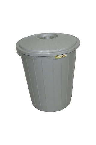 Planet Kapaklı Herkül Boy Gri Çöp Kovası 70 L Gri