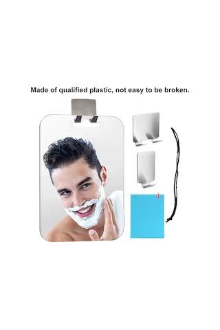 Gajeena Büyük Boy Sislenmeyen Sakal Aynası - Çelik Tıraş Bıçağı Askılı, Seyahat Ve Günlük Kullanım İçin