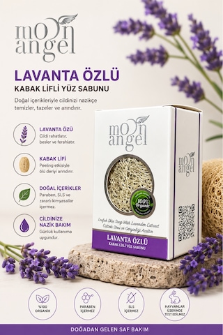 Kabak Lifli Sabun Lavanta Özlü Ferahlatıcı Ve Arındırıcı Cilt Bakım Sabunu