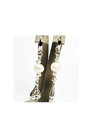 925 Ayar Gümüş Barok Incili Otantik Kadın Küpesi