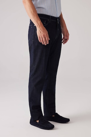 Ysf Erkek Lacivert Likralı Pamuklu Regular Fit Jean Kot Pantolon
