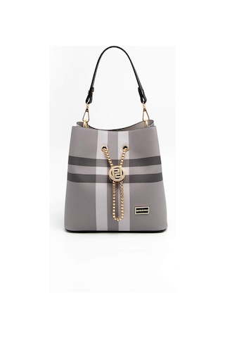 Silver Polo Kadın El Çantası 967 Mk84 45530 Gri Mat Siyah 45530 Gri Mat Siyah Çok Renkli