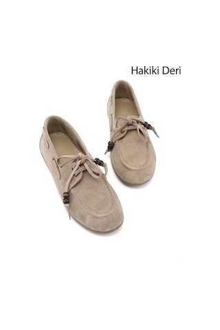 Gönderi(R) Gönderi R Kadın Kum Süet Bağcıklı Hakiki Deri Comfort Ayakkabı Dyza86037181 Kum Beji