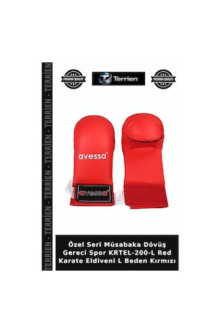 Özel Seri Müsabaka Dövüş Gereci Spor Krtel-200-l Red Karate Eldiveni L Beden Kırmızı