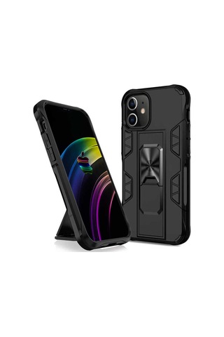 Apple Uyumlu iPhone 12 Mini Kılıf Zore Volve Kapak Siyah