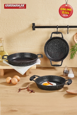 Kahramanlar Elegant Döküm Sahan Seti  3'lü