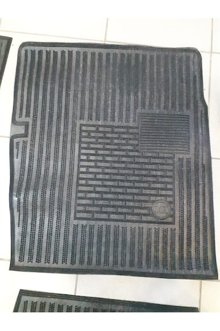 Renault 12 %100 Kauçuk  Paspas (Siyah-Gri) 557848652