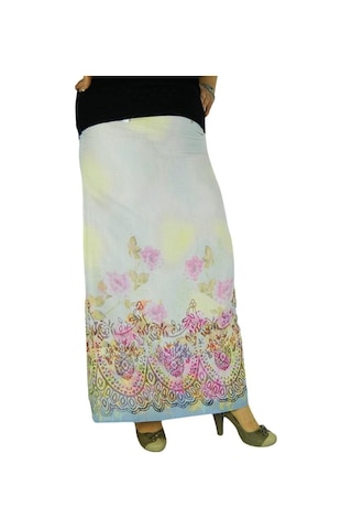 Kadın Uzun Keten Etek Erm106